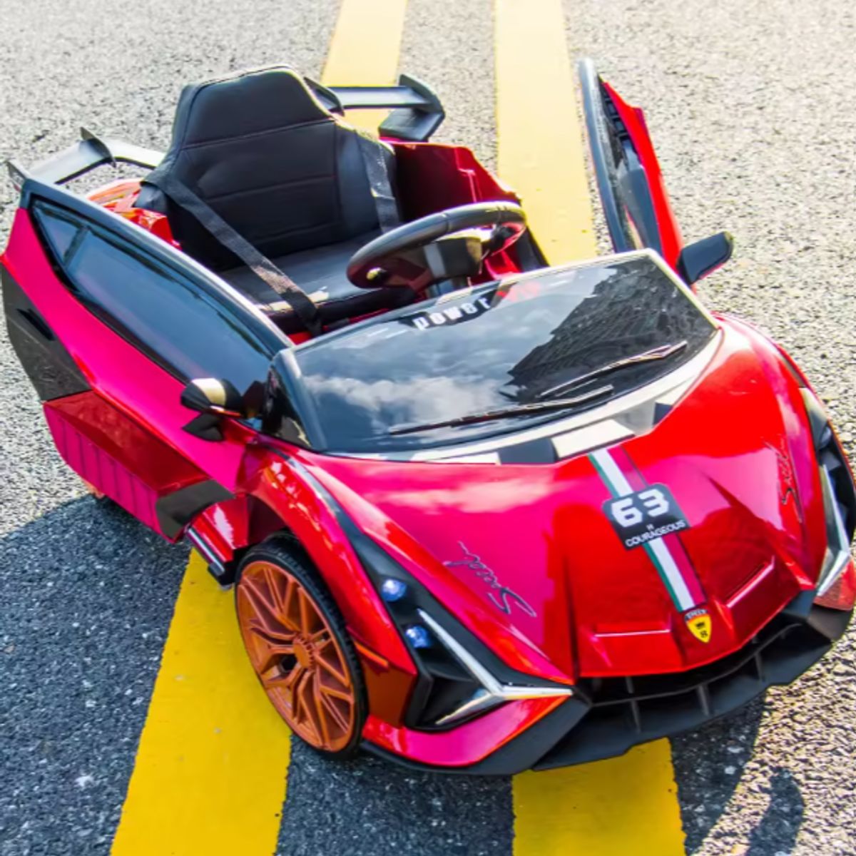 GENERICO - Carro para niños - Modelo LAMBO Huracan Sterrato ROJO