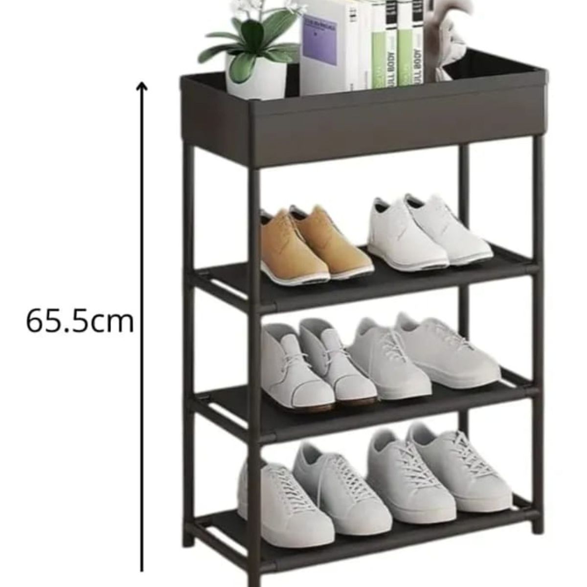 GENERICO - Zapatero organizador de 4 niveles color negro