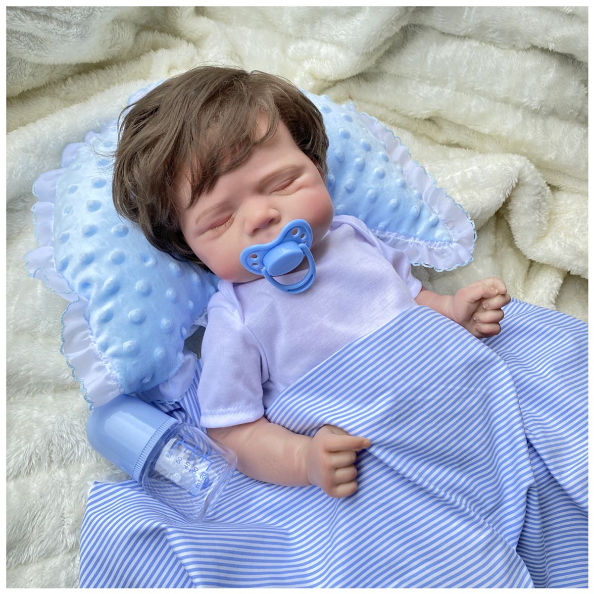 PEQUEÑAS TRAVESURAS - Muñeca Reborn Recién Nacido Pascal Vinilo Siliconado 55 cm