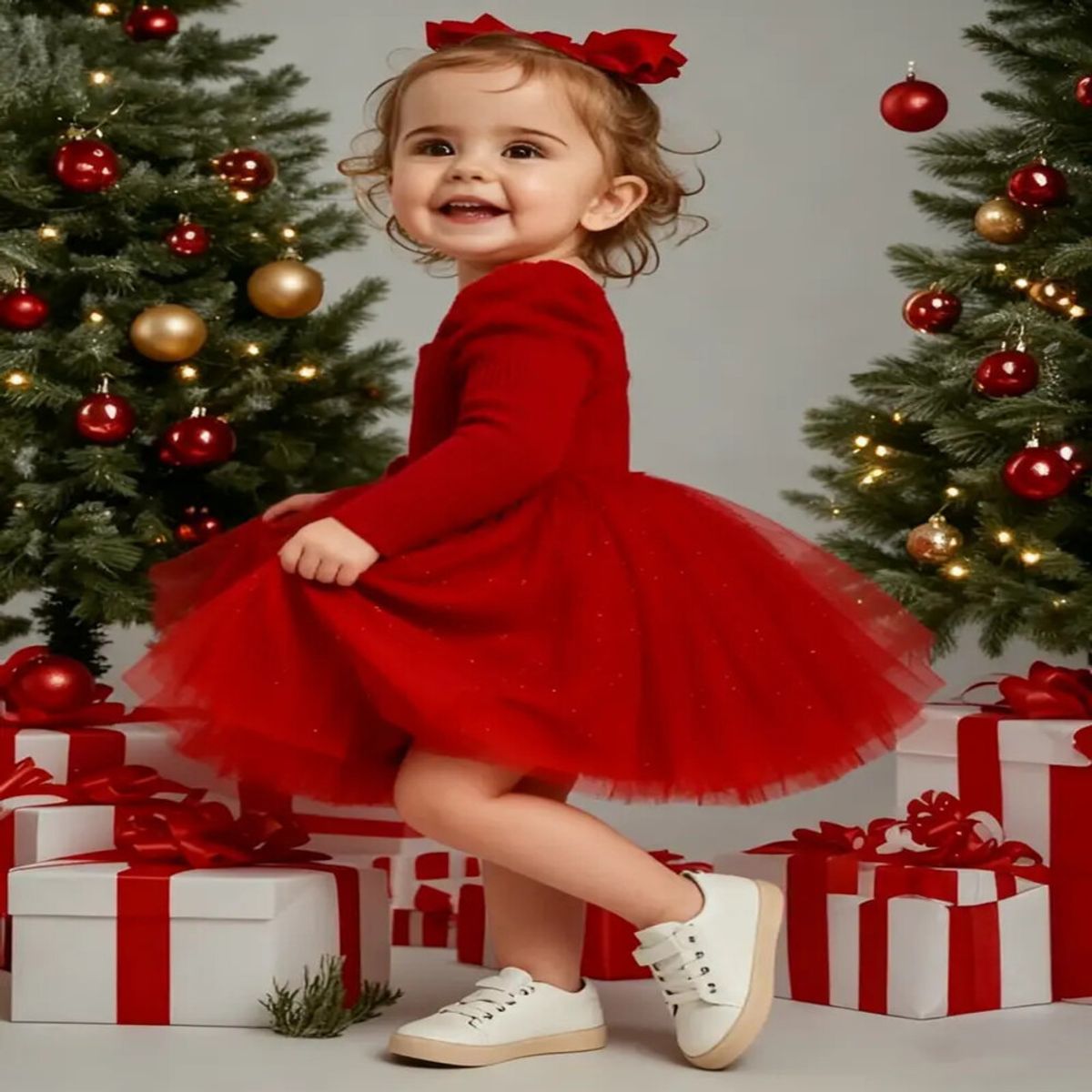 GENERICO - VESTIDO PARA NIÑA NAVIDAD- FIESTA NAVIDEÑA