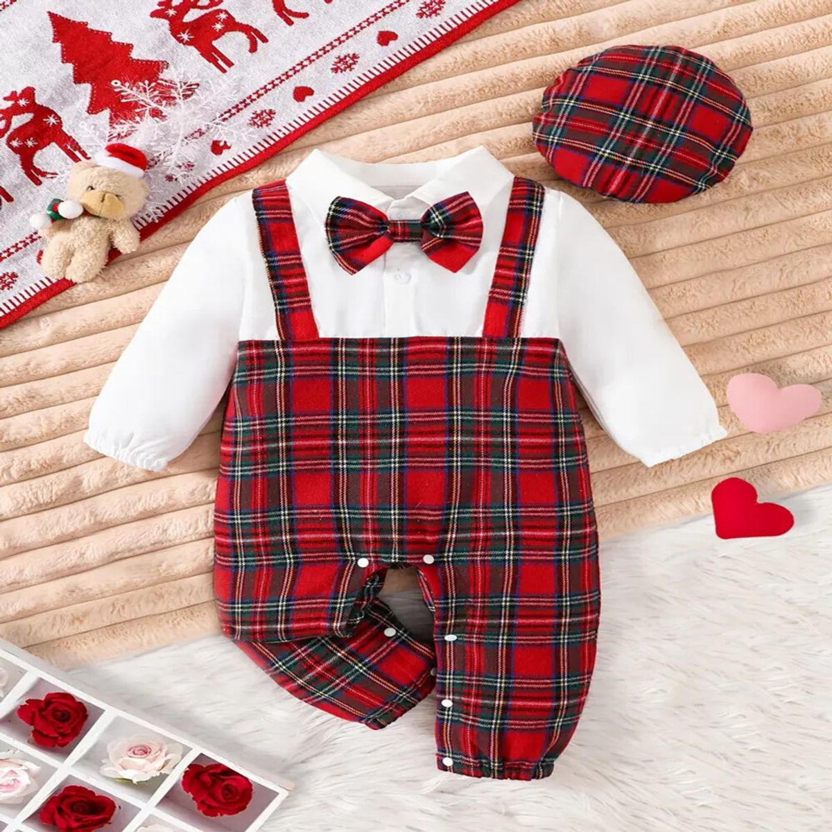 GENERICO - ROPA DE BEBÉ NAVIDEÑO  BODDY + GORRO