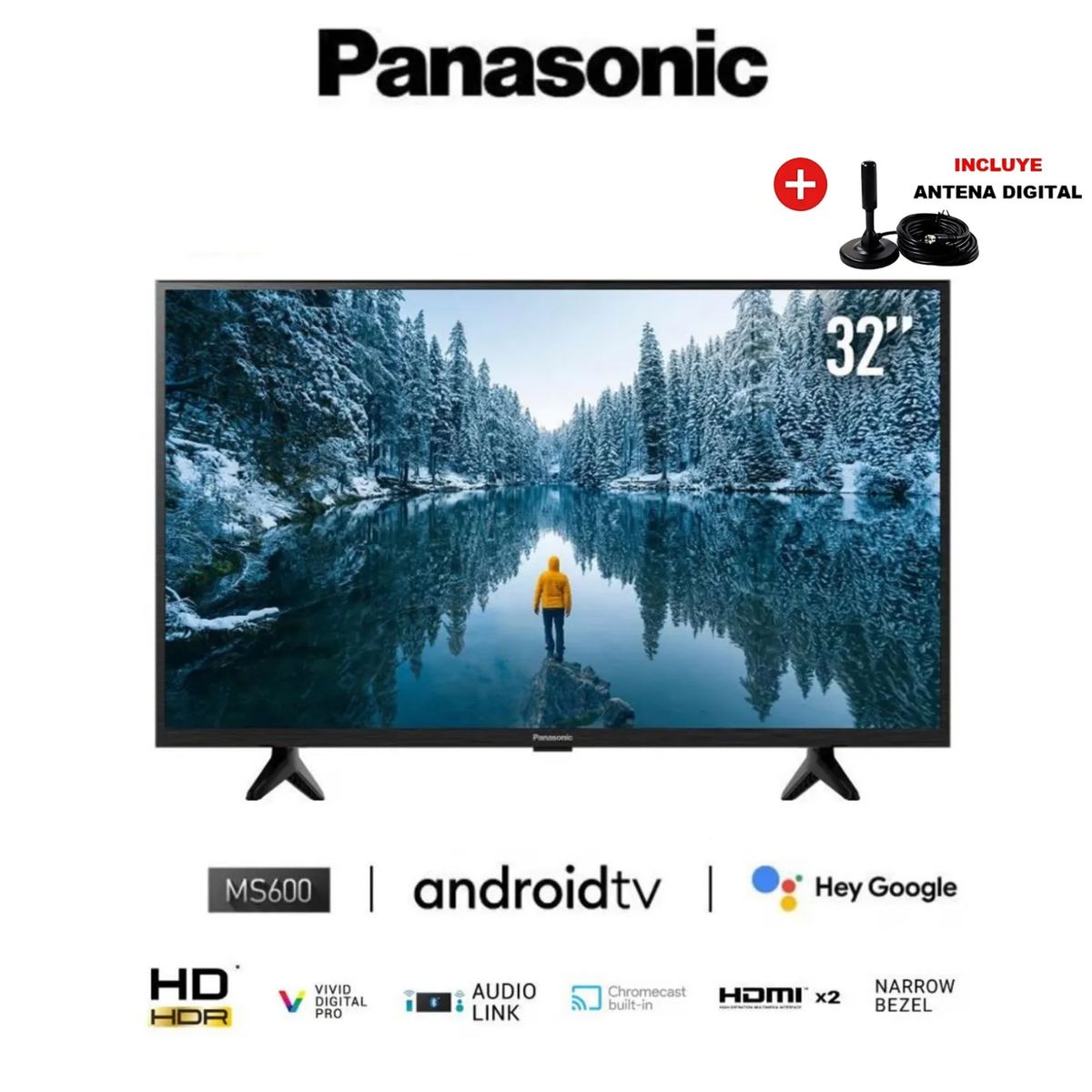 PANASONIC - TELEVISOR PANASONIC 32 LED HD ANDROID + ANTENA