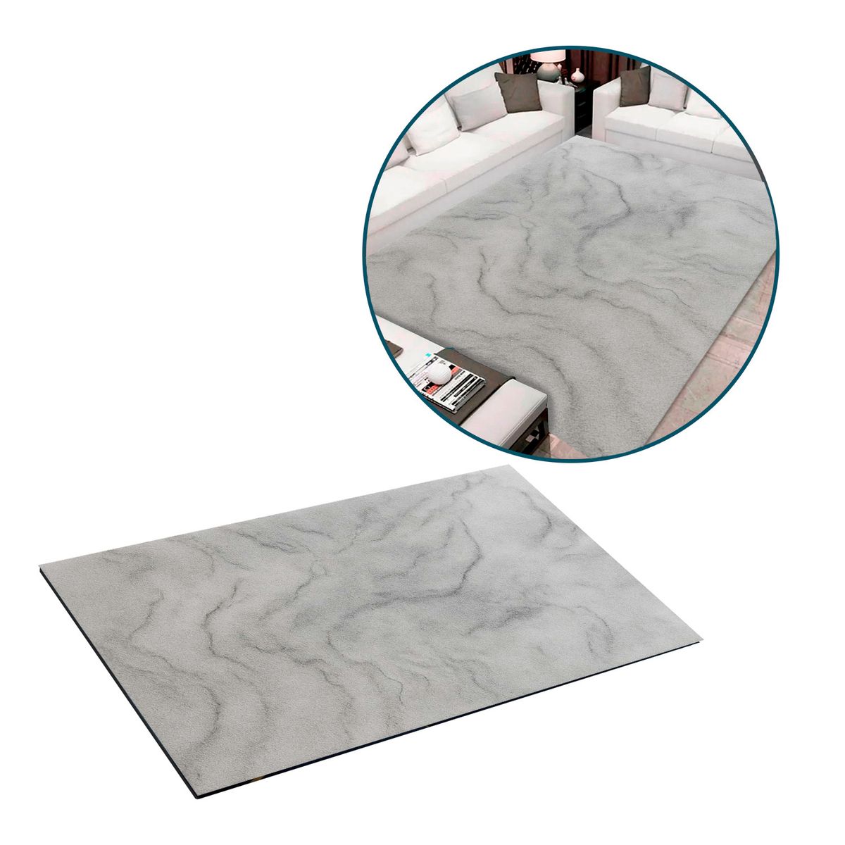 BUYPAL - Alfombra Diseño Marmol Moderna 160x230cm Sala Cocina Habitacion