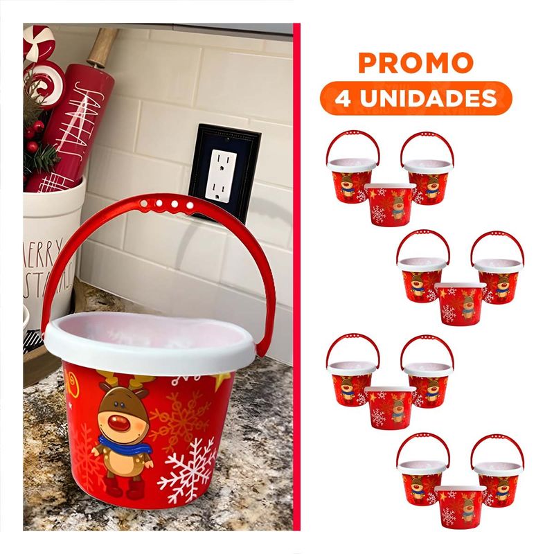 GENERICO - Pack4 Barril Decorativo para Bebidas Navidena Ciervo