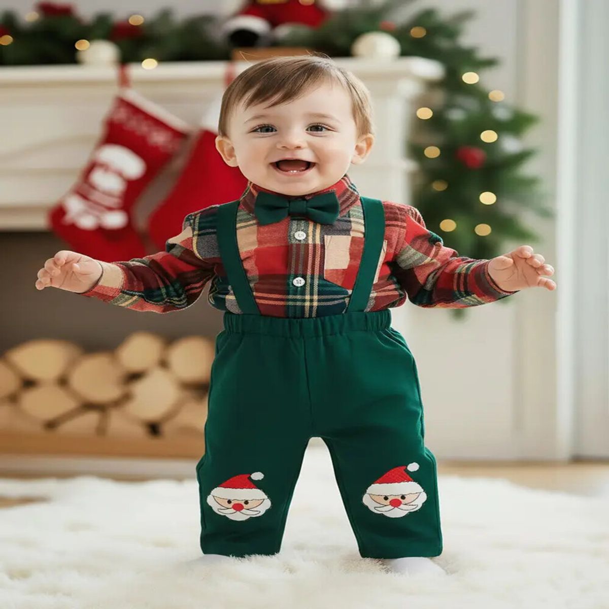GENERICO - ROPA DE  NAVIDAD DE NIÑO - CAMISA + PANTALON