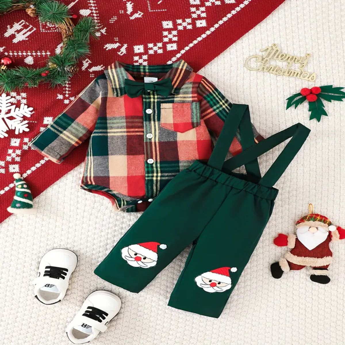 GENERICO - ROPA DE  NAVIDAD DE NIÑO - CAMISA + PANTALON