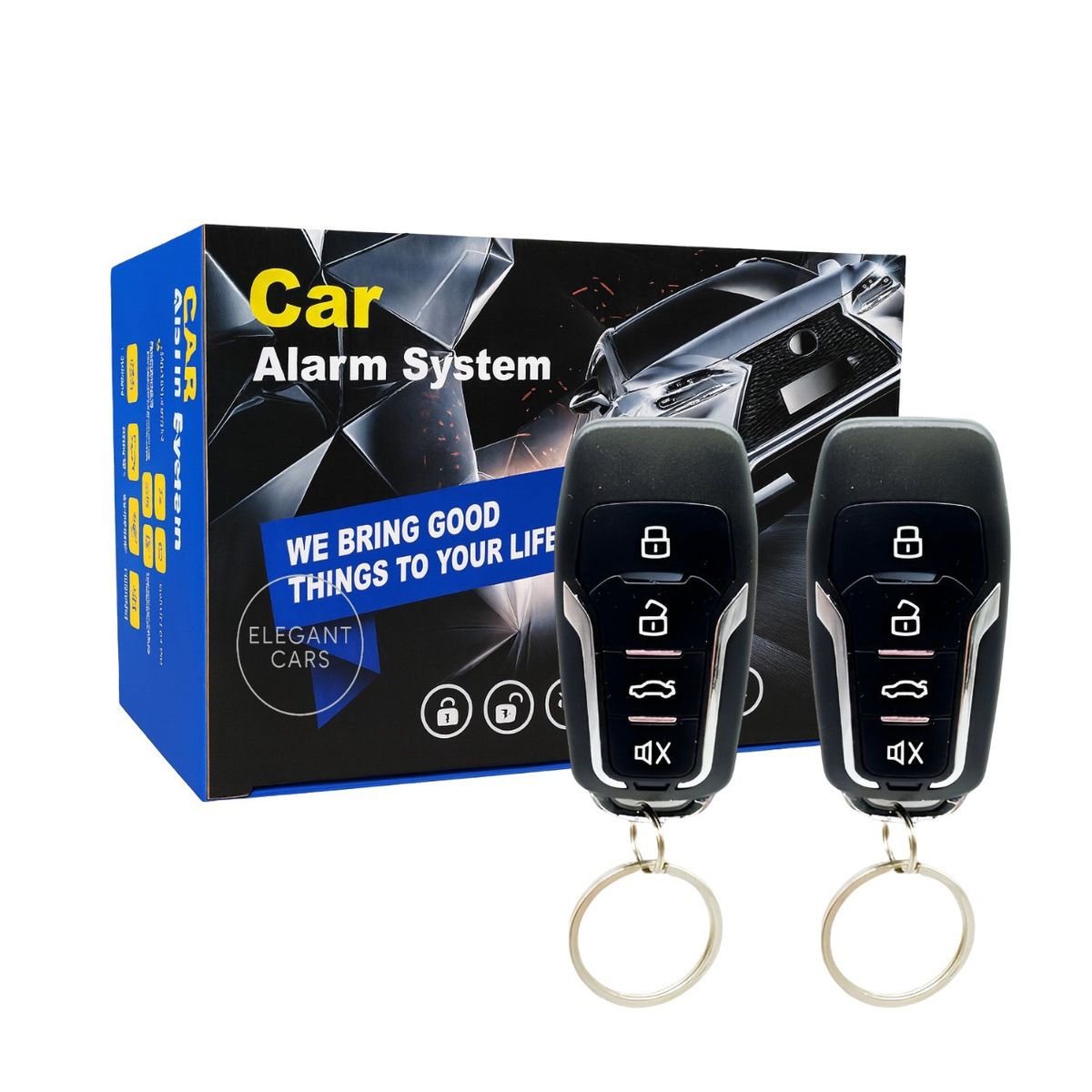 JET - Kit de Alarma System para Auto Antirrobo Universal con 2 Mandos +Sirena