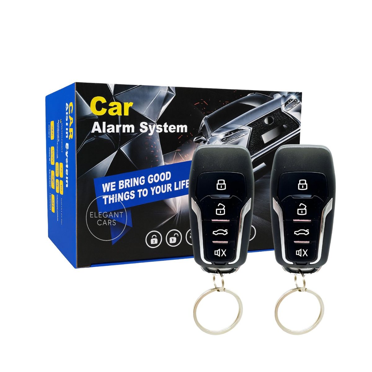 JET - Kit de Alarma System para Auto Antirrobo Universal con 2 Mandos +Sirena