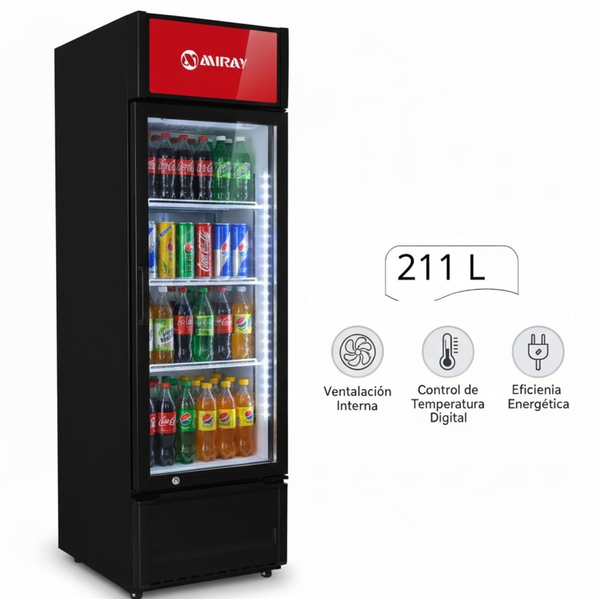 MIRAY - Visicooler victrina Exhibidora Miray CMVE-205M 211 L