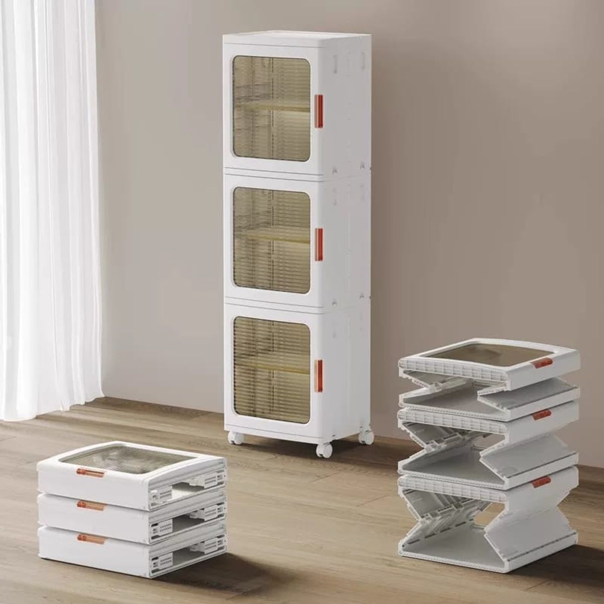 GENERICO - Organizador Multifuncional con Ruedas y Puerta Frontal Transparente