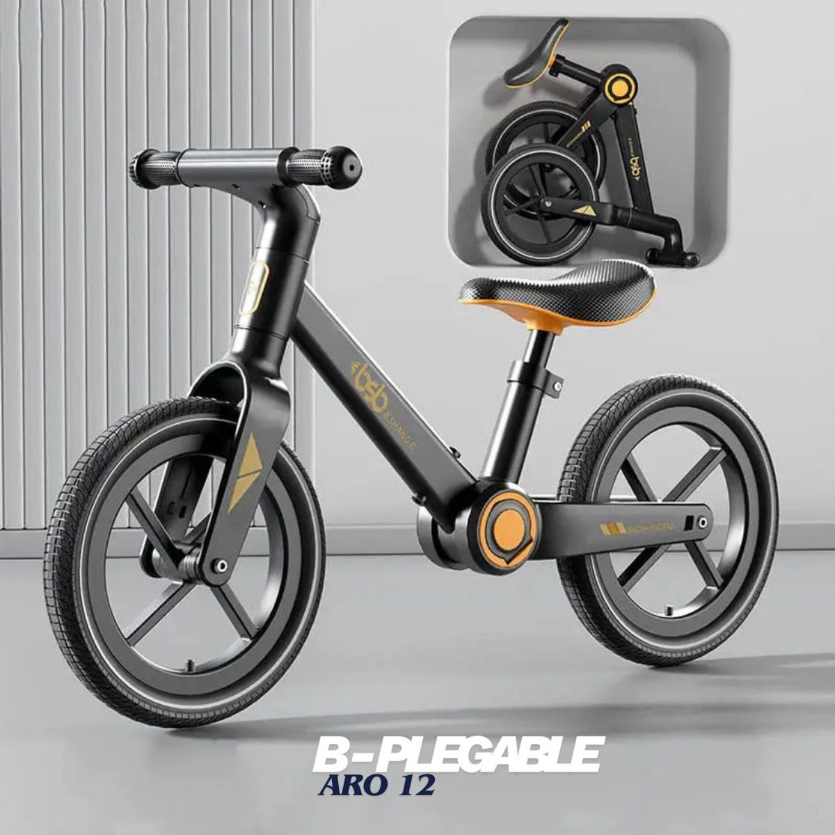 GENERICO - Bicicleta Balance Plegable Para Niños Negro