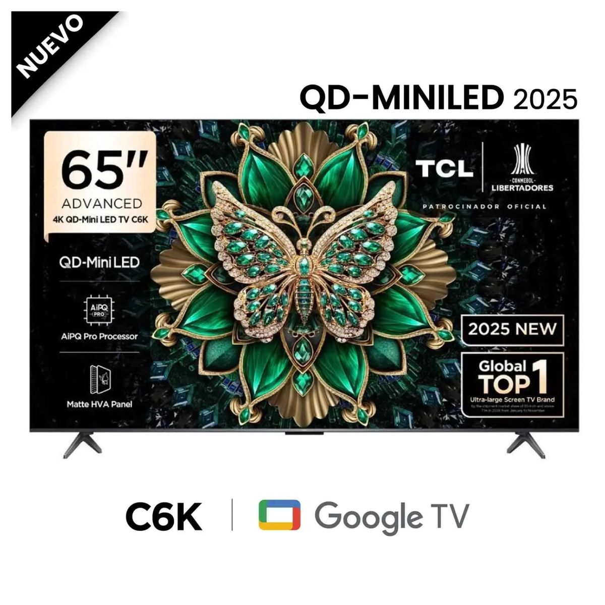 TCL - Televisor TCL Mini LED 65" QD UHD 4K Smart Google TV 65C6K - Nuevo 2025