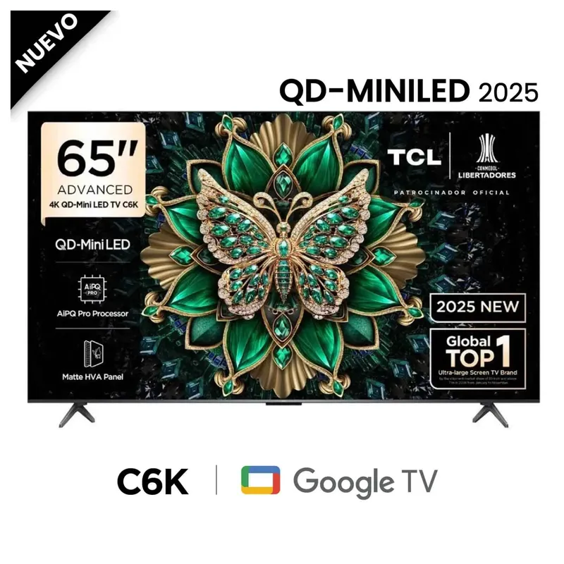 TCL - Televisor TCL Mini LED 65" QD UHD 4K Smart Google TV 65C6K - Nuevo 2025
