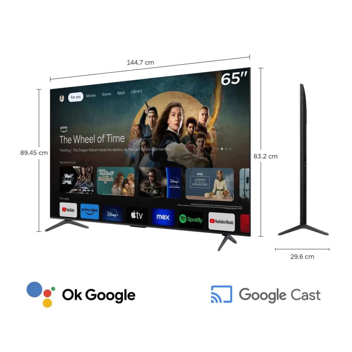 TCL - Televisor TCL Mini LED 65 QD UHD 4K Smart Google TV 65C6K + Soundbar