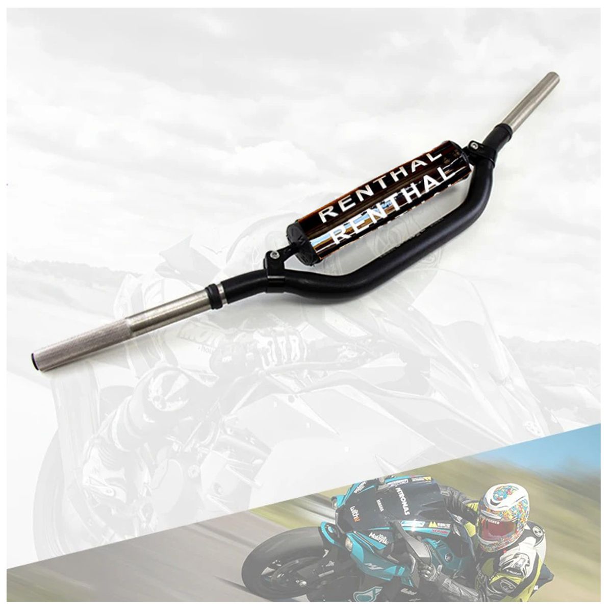 JET - Timon Deportivo Para Moto Renthal 79 cm Aluminio Premium