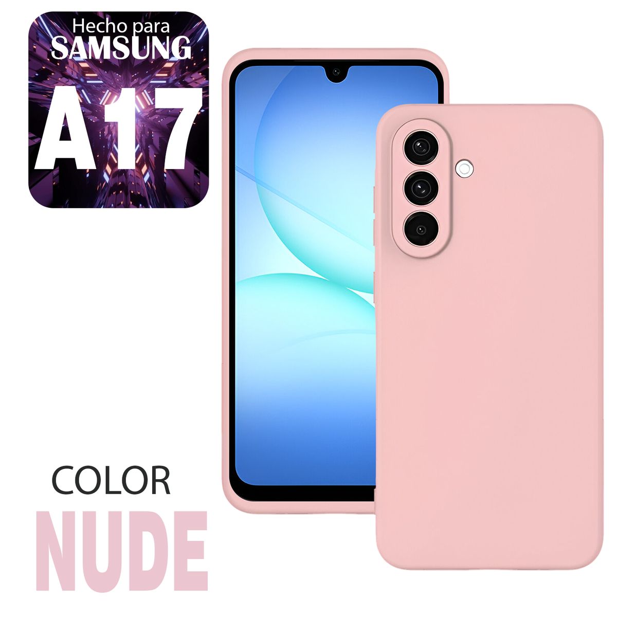 GENERICO - Case Silicone Compatible para Samsung A17 Nude