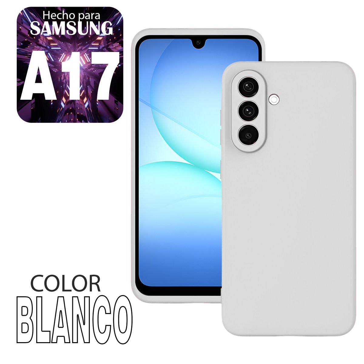 GENERICO - Case Silicone Compatible para Samsung A17 Blanco