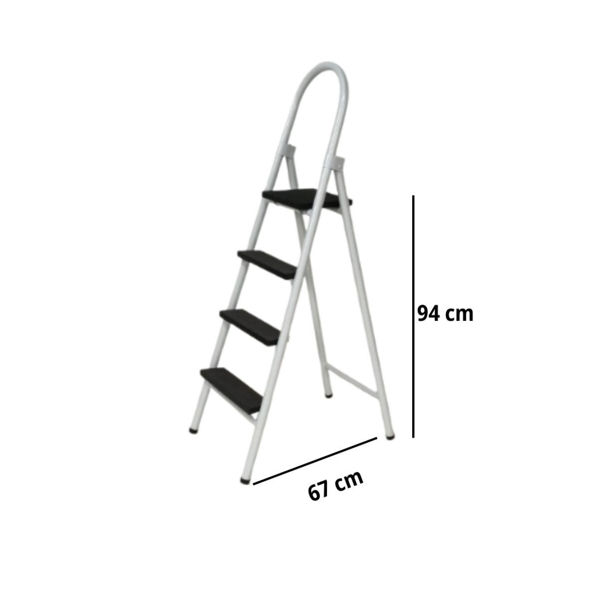 ATAHUALPA - Escalera Metálica de 4 pasos Blanco