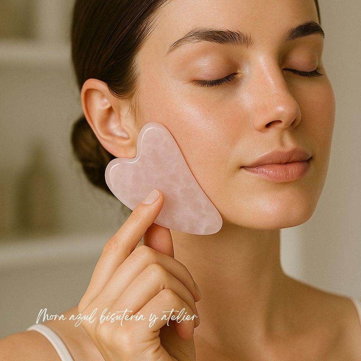 GENERICO - Masajeador Piedra Gua sha cuarzo rosa - Accesorios Mora azul