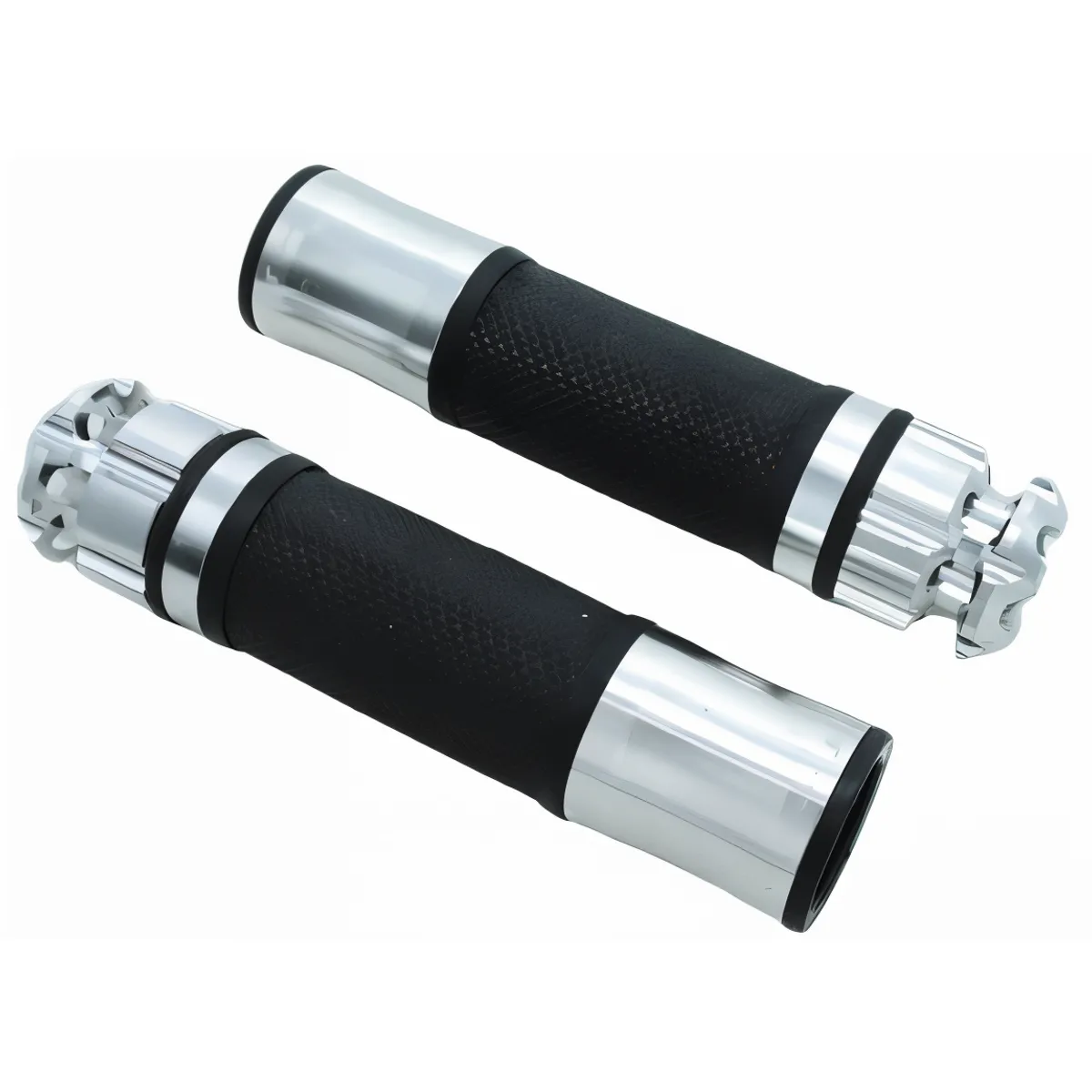 JET - Puños de Manubrio para Moto VIA-REX Aluminio y Goma Antideslizante