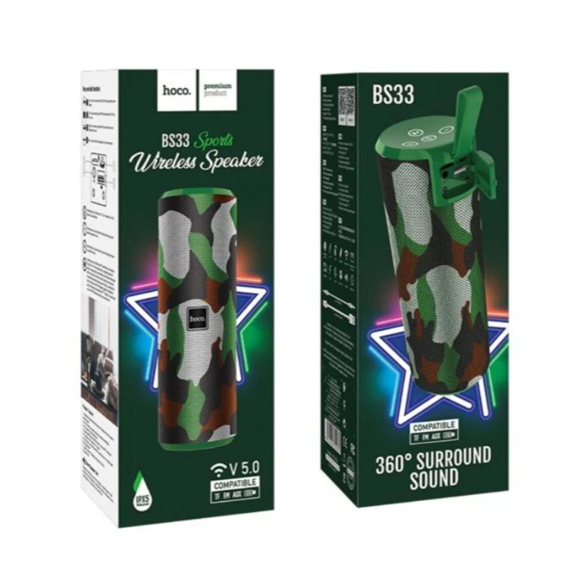 HOCO - Parlante Bluetooth HOCO BS33 Sports TWS Camuflado