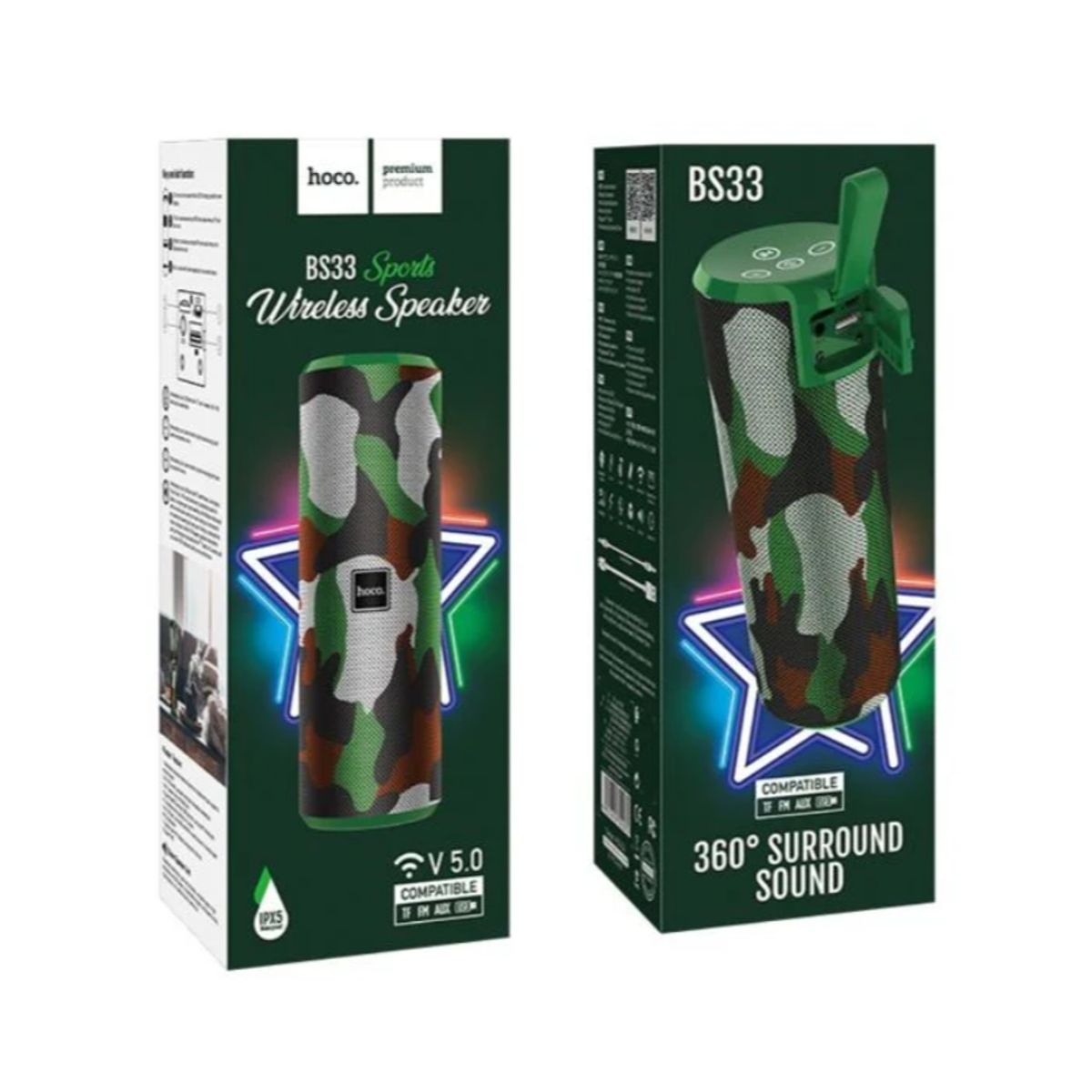 HOCO - Parlante Bluetooth HOCO BS33 Sports TWS Camuflado