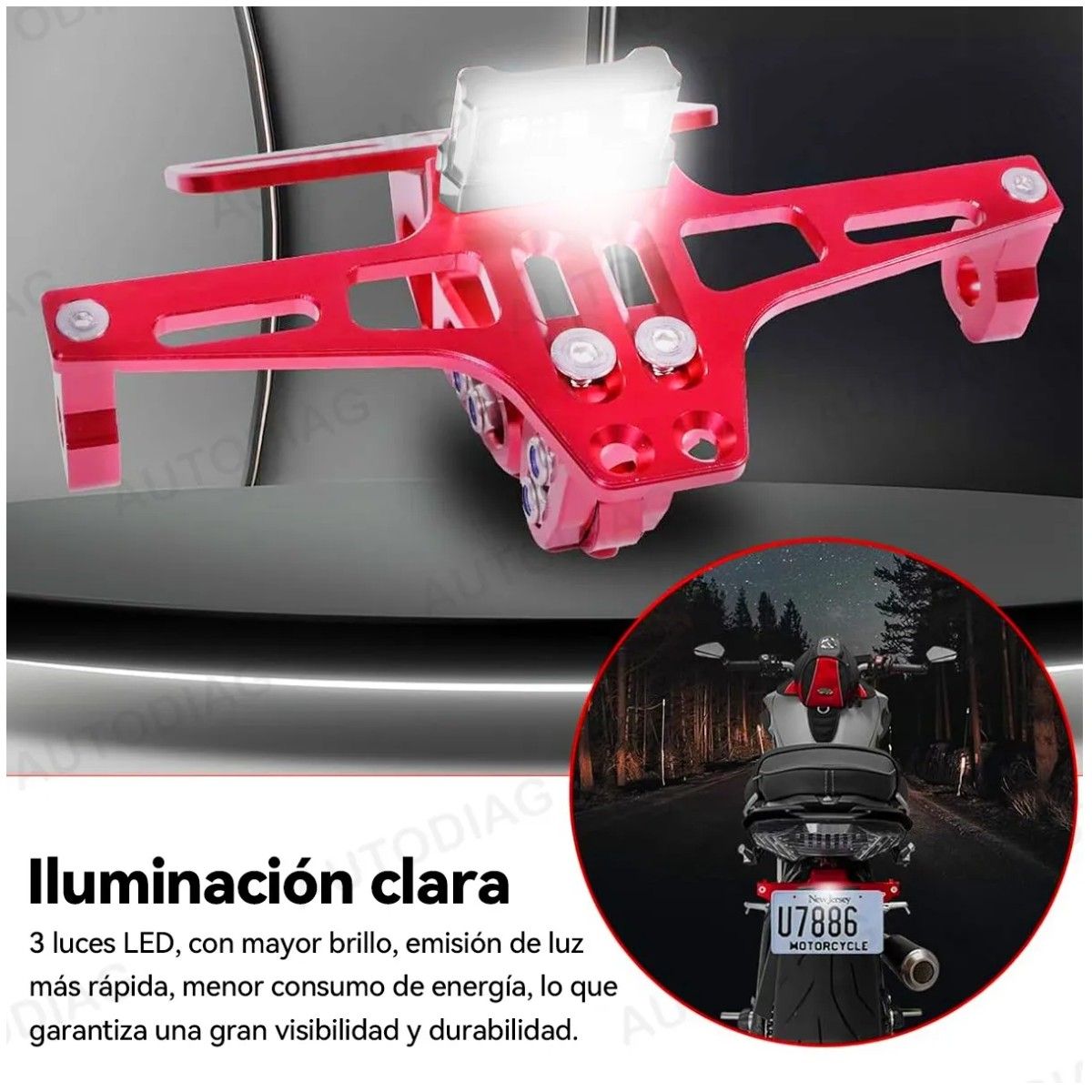 GENERICO - Porta Placa Universal Para Moto Ajustable R6 Ns