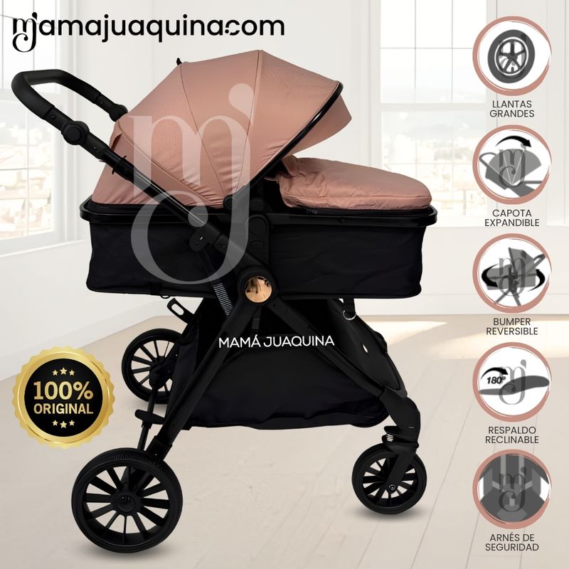 BABY - Coche Moisés Travel System «LINDSAY» de Lujo Pink
