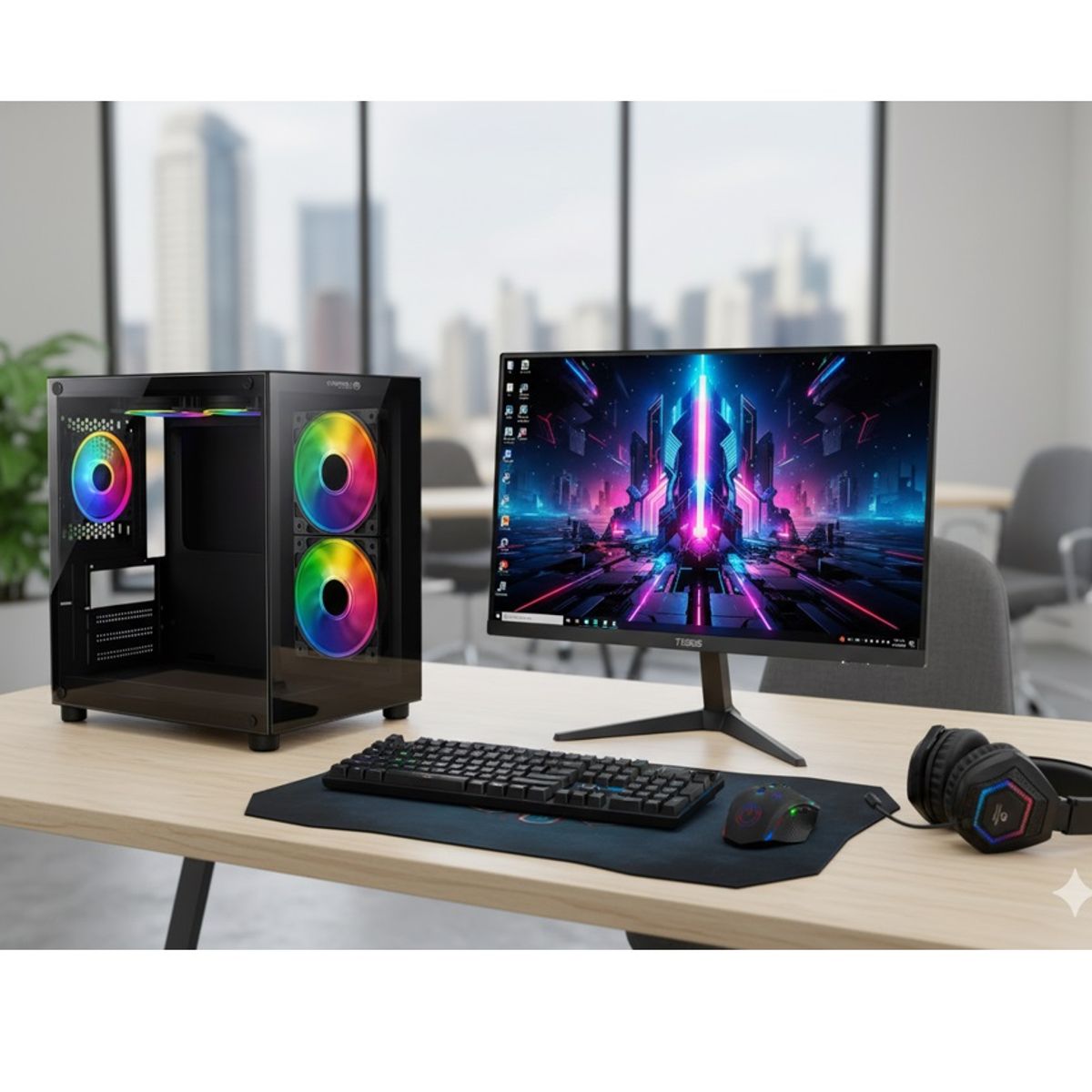 INTEL - Computadora Pc Intel Core I7 6700 Monitor 24 FHD RAM 16GB SSD 500GB
