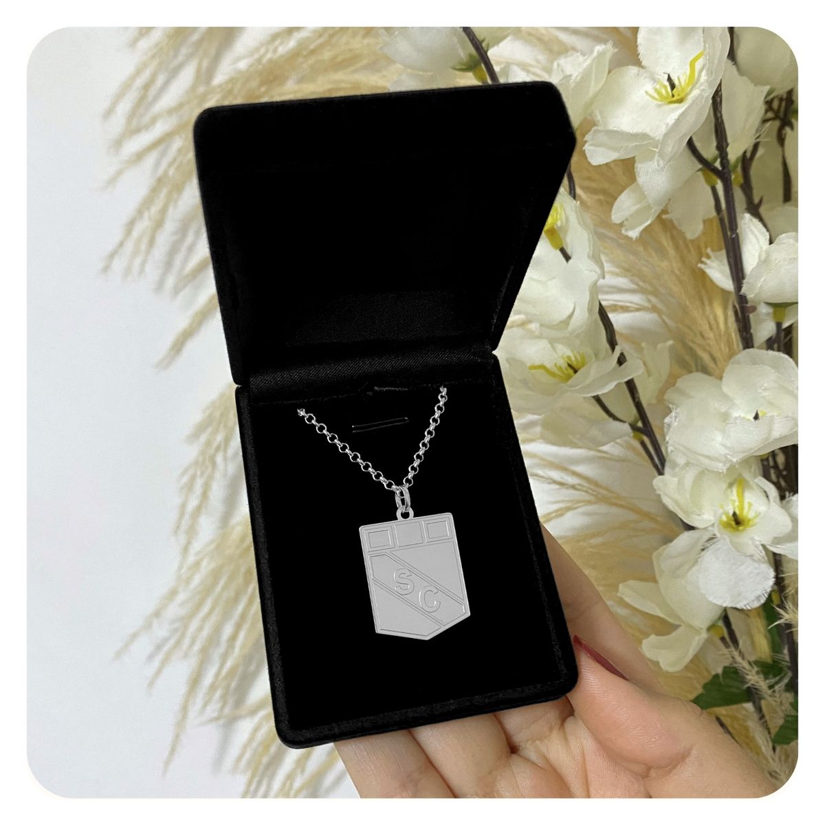 GENERICO - Collar Sporting Cristal Plata 925 Medalla Regalo Unisex