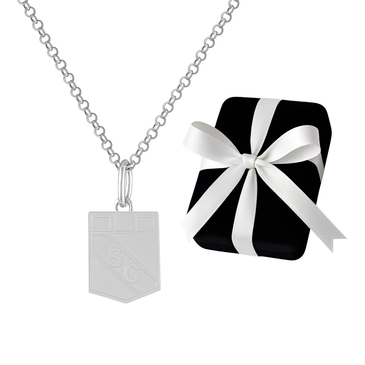 GENERICO - Collar Sporting Cristal Plata 925 Medalla Regalo Unisex