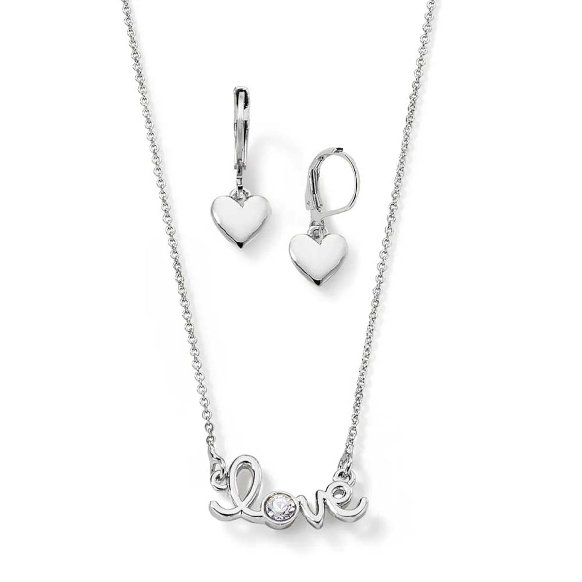 ESIKA - Set Aretes Colgantes y Collar Loving Silver Esika Finart Original