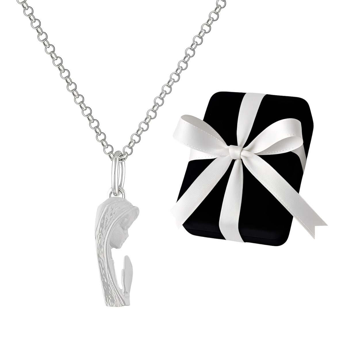 GENERICO - Collar Madonna Plata 925 Regalo Bautizo Comunión