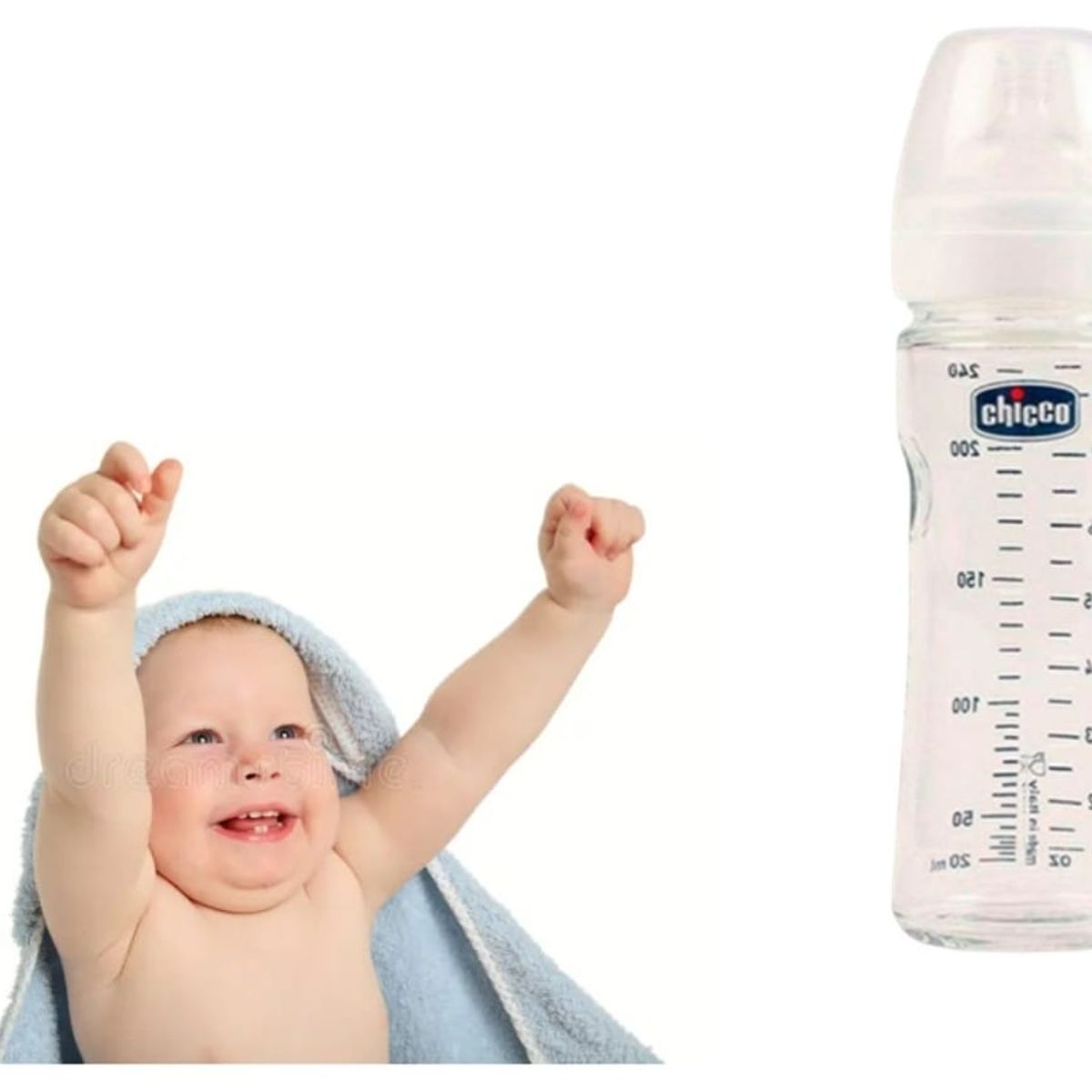 CHICCO - BIBERON DE PYREX  DE 240 ML WELL-BEING  ANTICOLICO