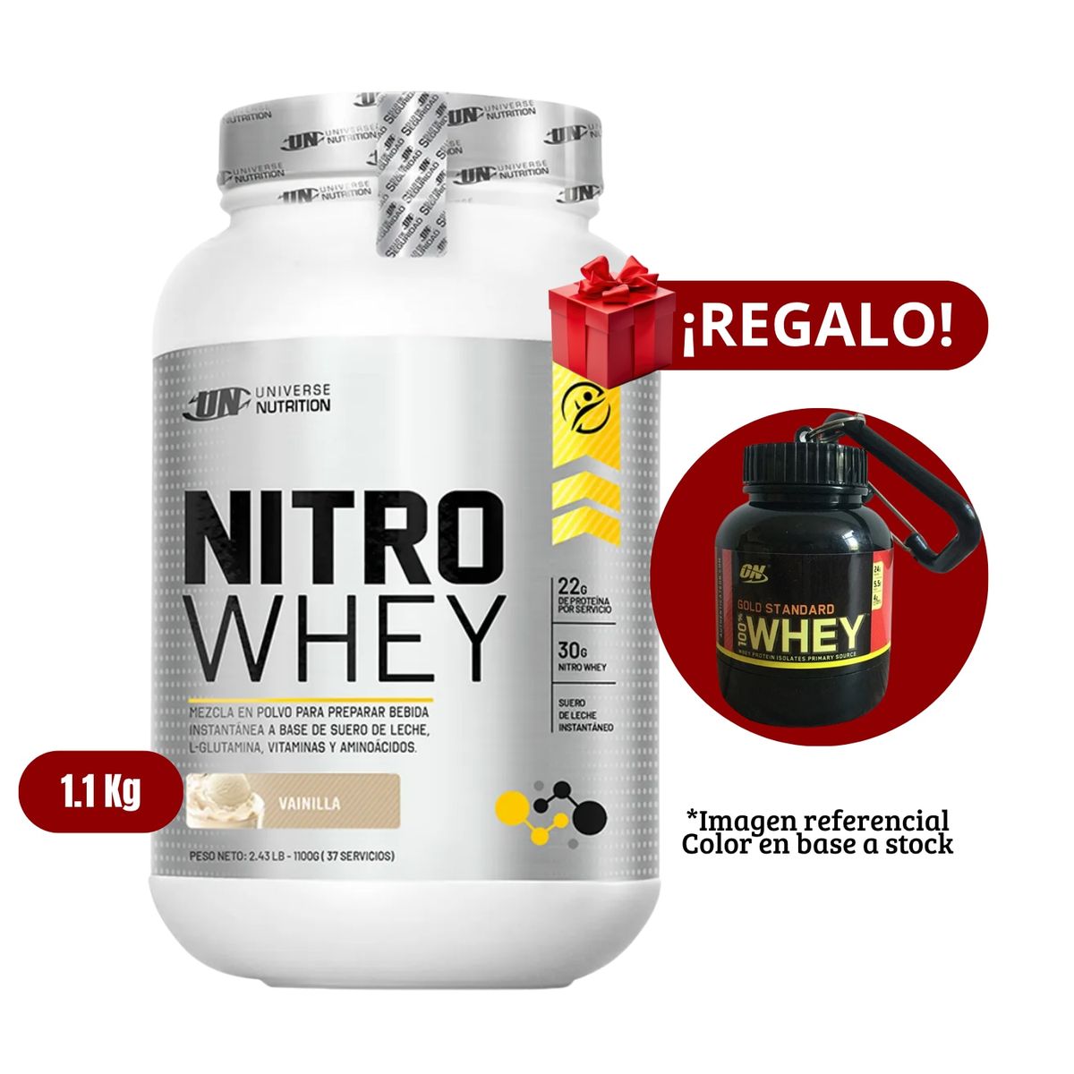 UNIVERSE NUTRITION - Proteína Nitro Whey 11Kg Vainilla+Portaproteína