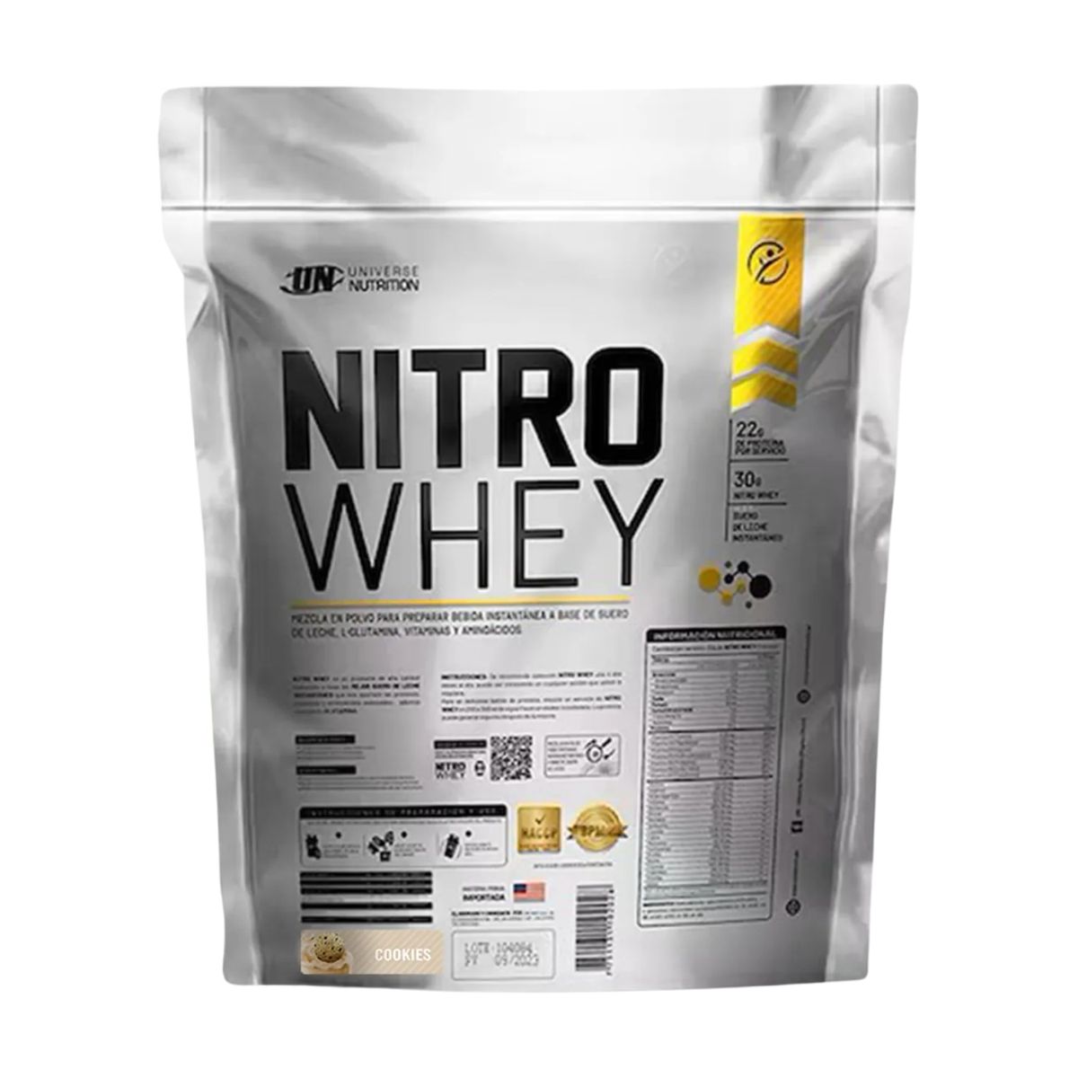UNIVERSE NUTRITION - Proteína Nitro Whey 5Kg Cookies+Universe Nutrition 150g+Straps
