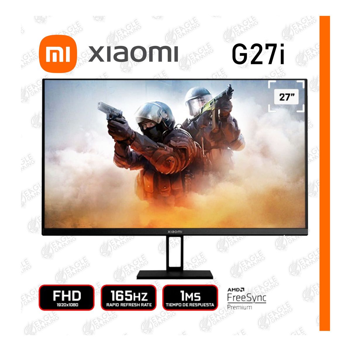 XIAOMI - Monitor Xiaomi G27I 27 FHD IPS 165hz 1ms HDR10 AMD FreeSync Premium