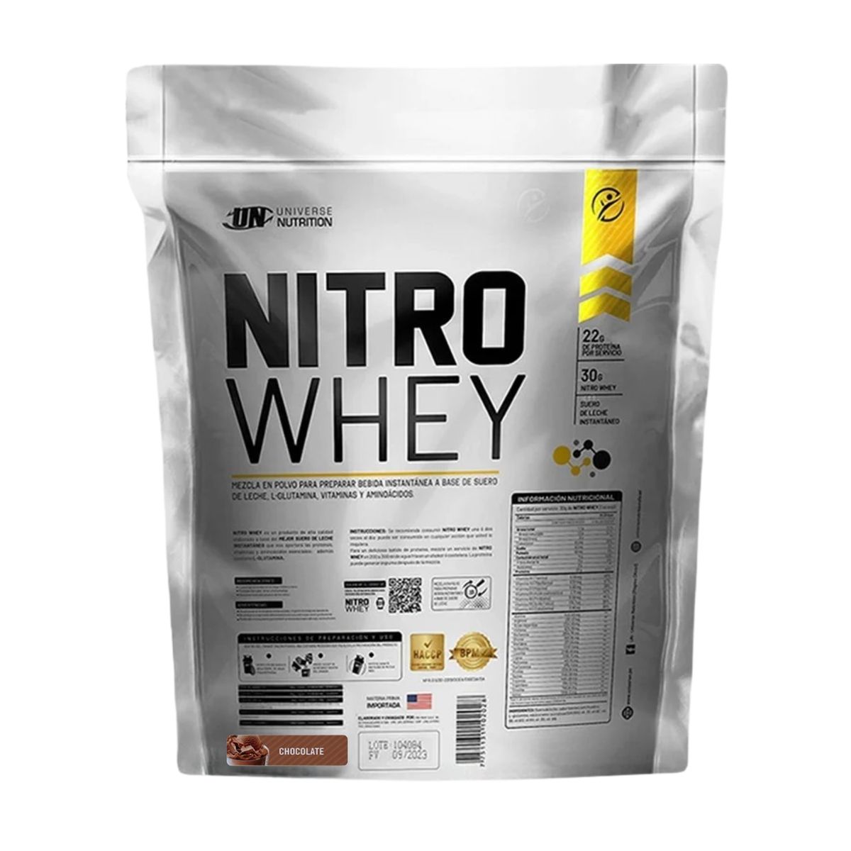 UNIVERSE NUTRITION - Proteína Nitro Whey 5Kg Chocolate+Ultimate Nutrition 300g+XB