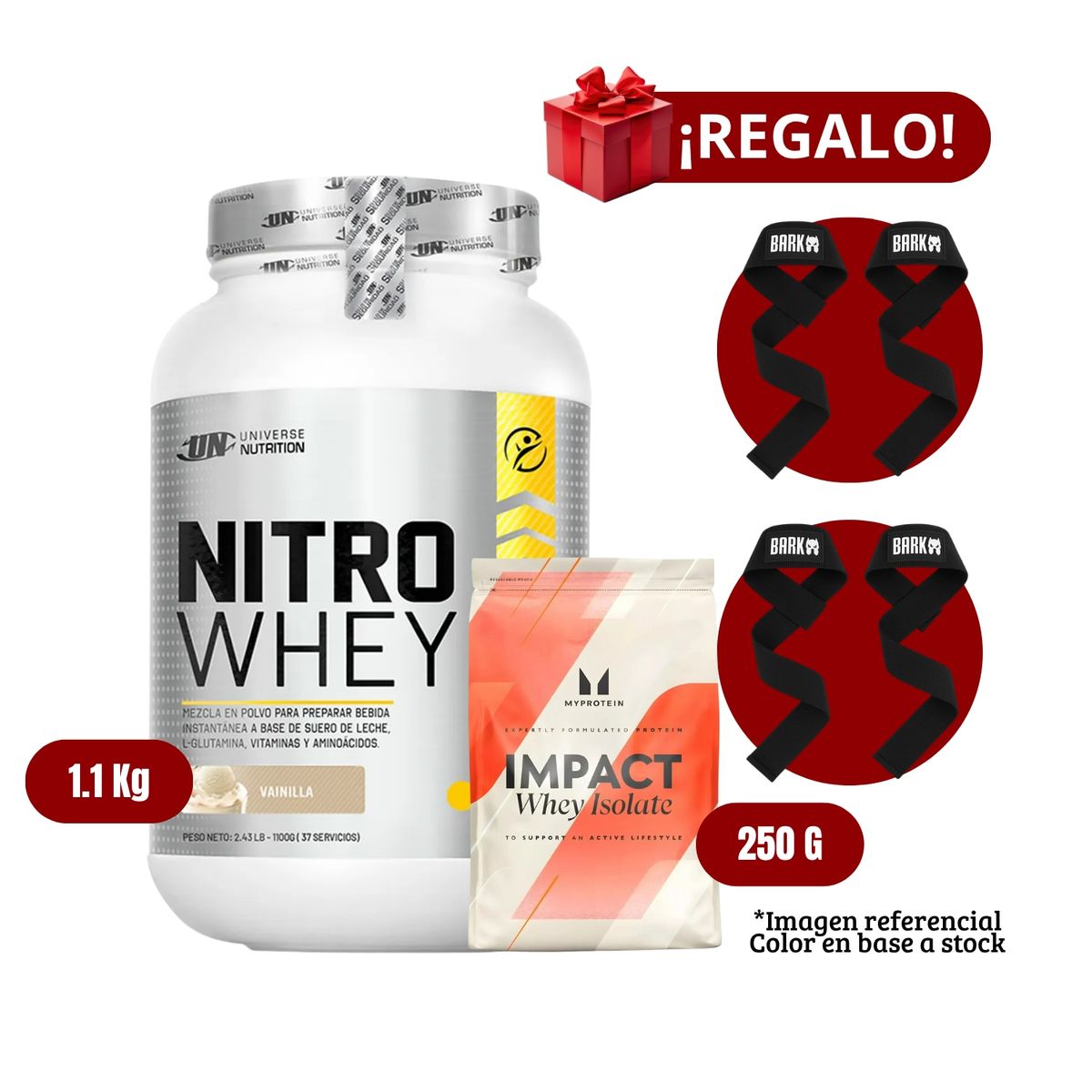 UNIVERSE NUTRITION - Proteína Nitro Whey 11Kg Vainilla+MyProtein 250g+2 Straps
