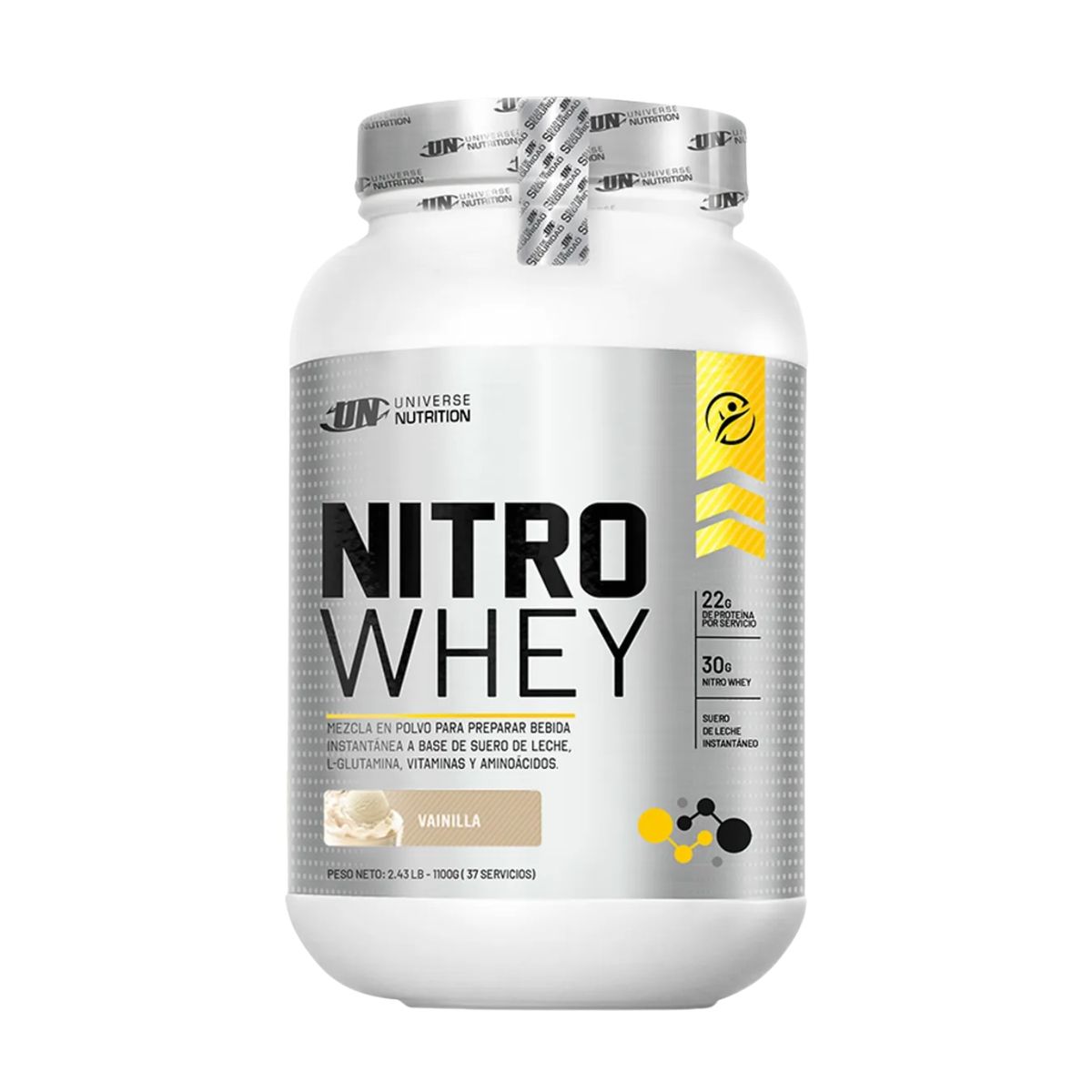 UNIVERSE NUTRITION - Proteína Nitro Whey 11Kg Vainilla+MyProtein 250g+2 Straps