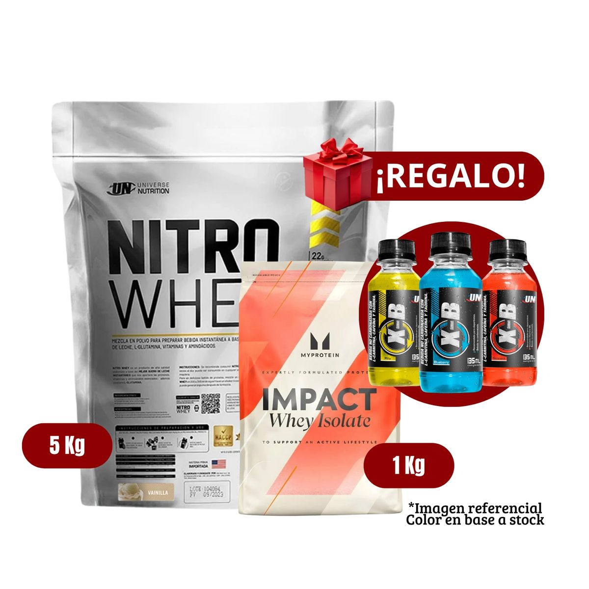 UNIVERSE NUTRITION - Proteína Nitro Whey 5Kg Vainilla+MyProtein 1 Kg+XB