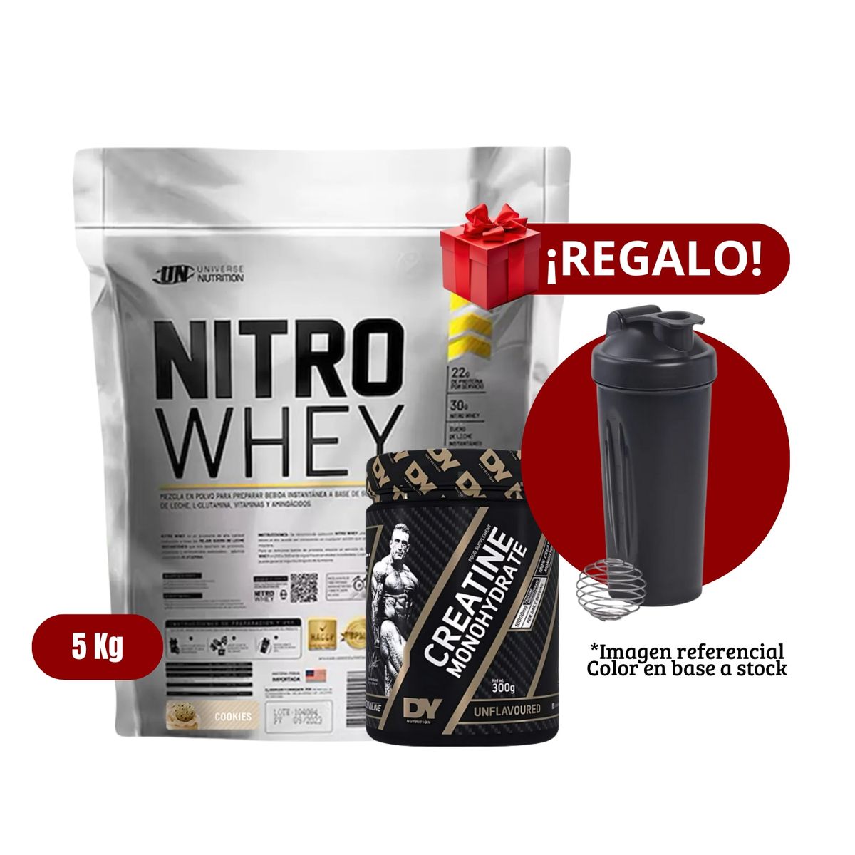 UNIVERSE NUTRITION - Proteína Nitro Whey 5Kg Cookies+Dorian Yates 300g+Shaker