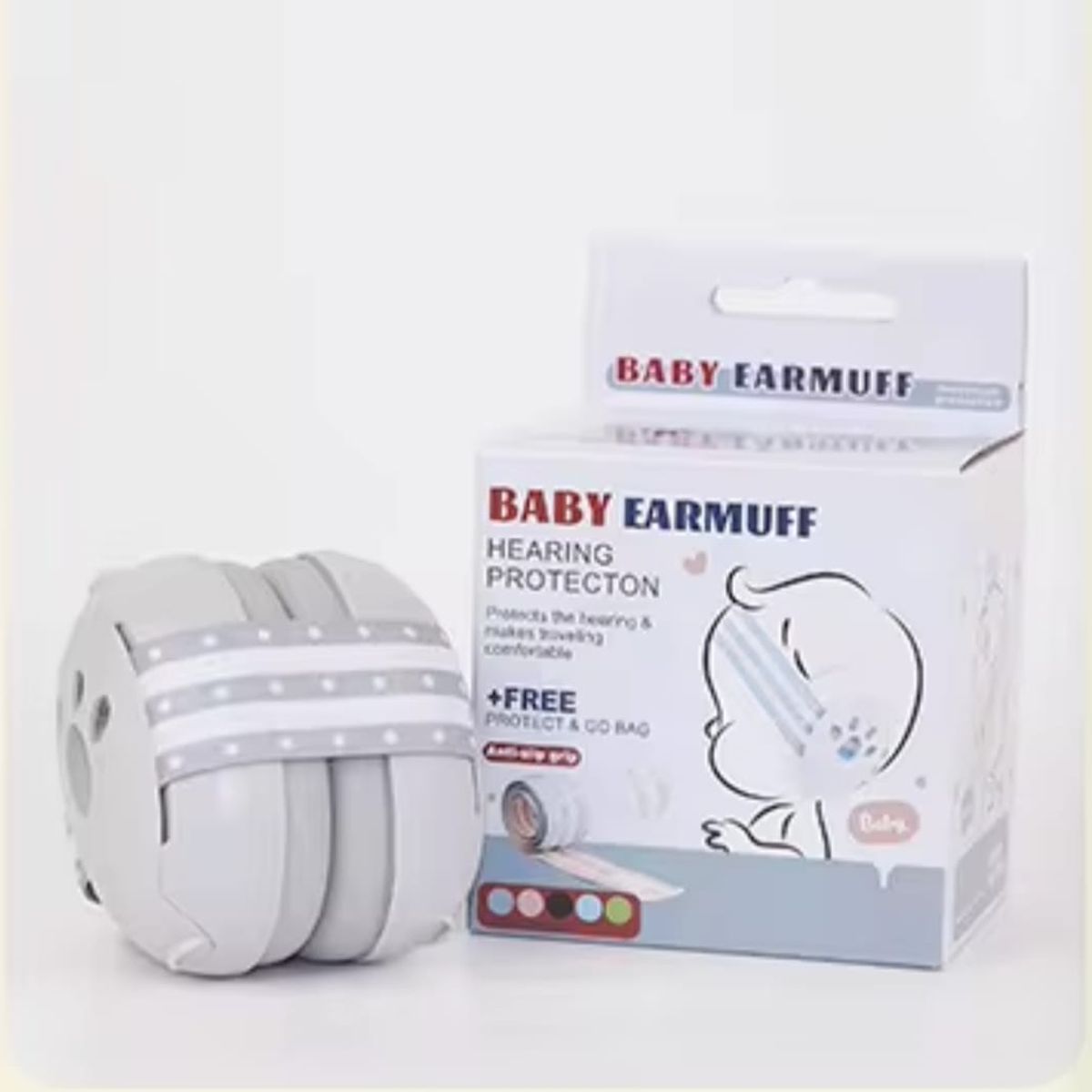 GENERICO - OREJERAS ANTIRUIDO PARA BEBÉS - GRIS