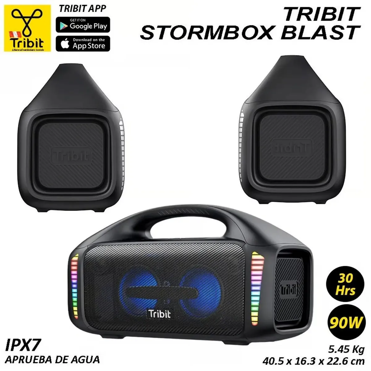 TRIBIT - Parlante Bluetooth StormBox Blast 90W Negro