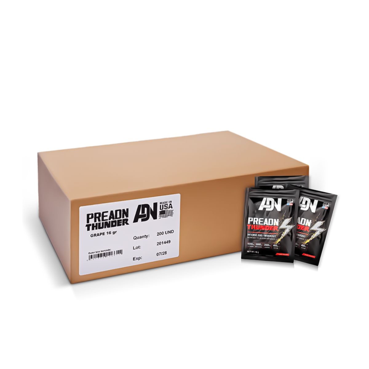 ADN - PreADN - Pre Thunder 30 servicios / Sachet Pre Entreno - Grape