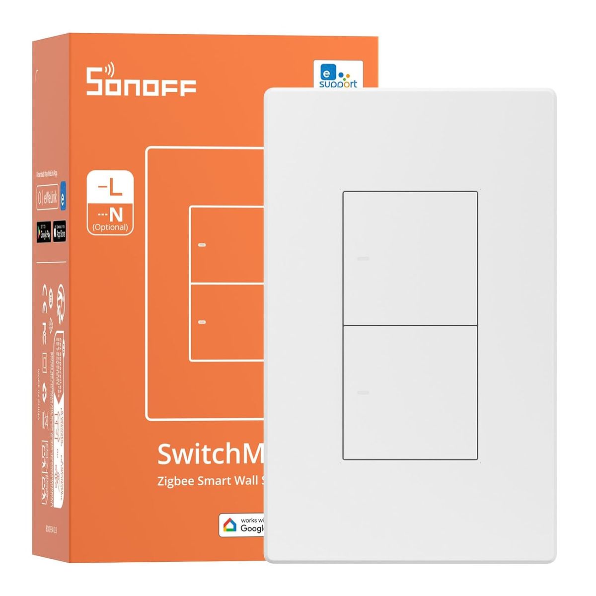 SONOFF - Interruptor inteligente SONOFF ZBM5 Zigbee - 2 Botones