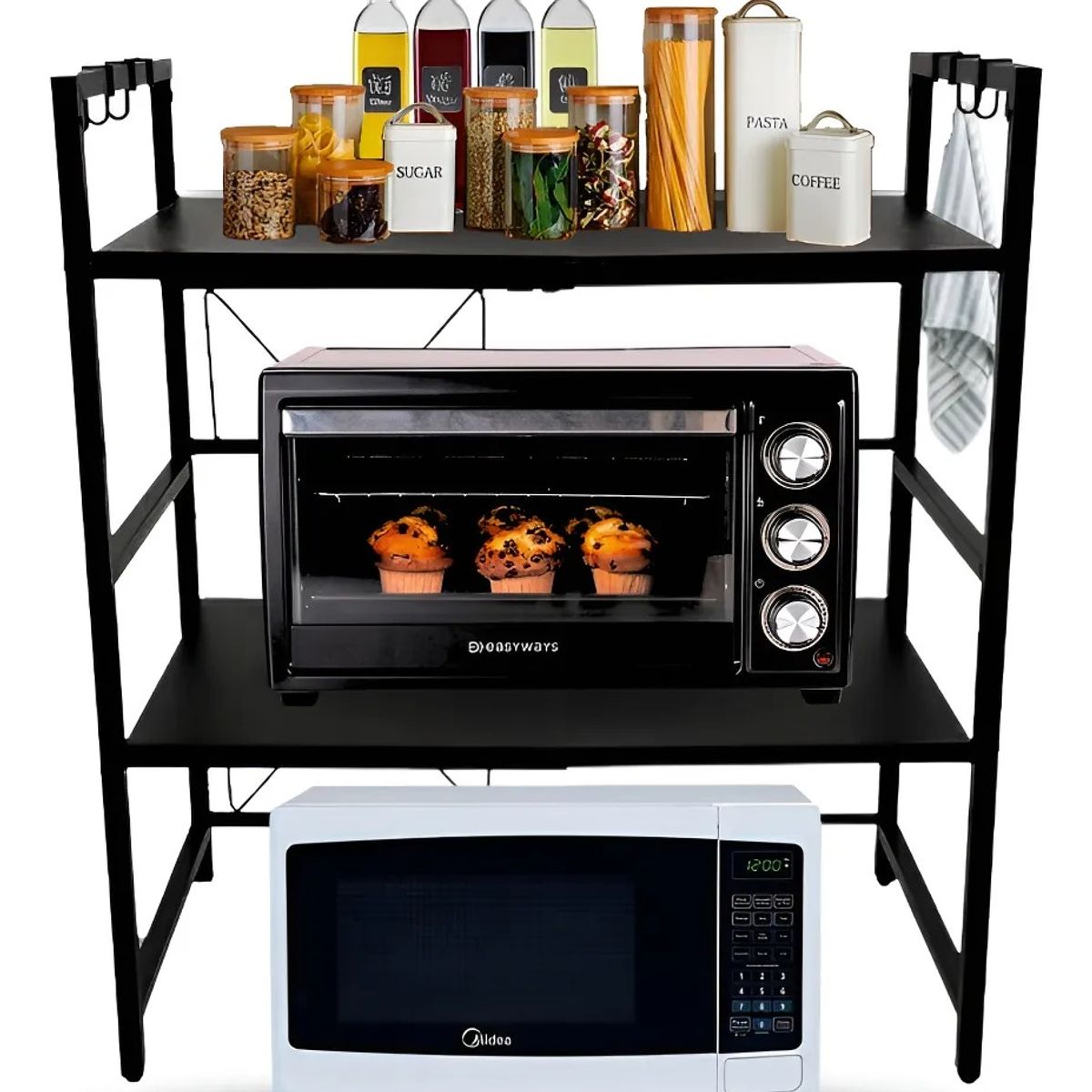 EVERSO - Rack Estante Organizador Multiusos Cocina Estante 3 Niveles