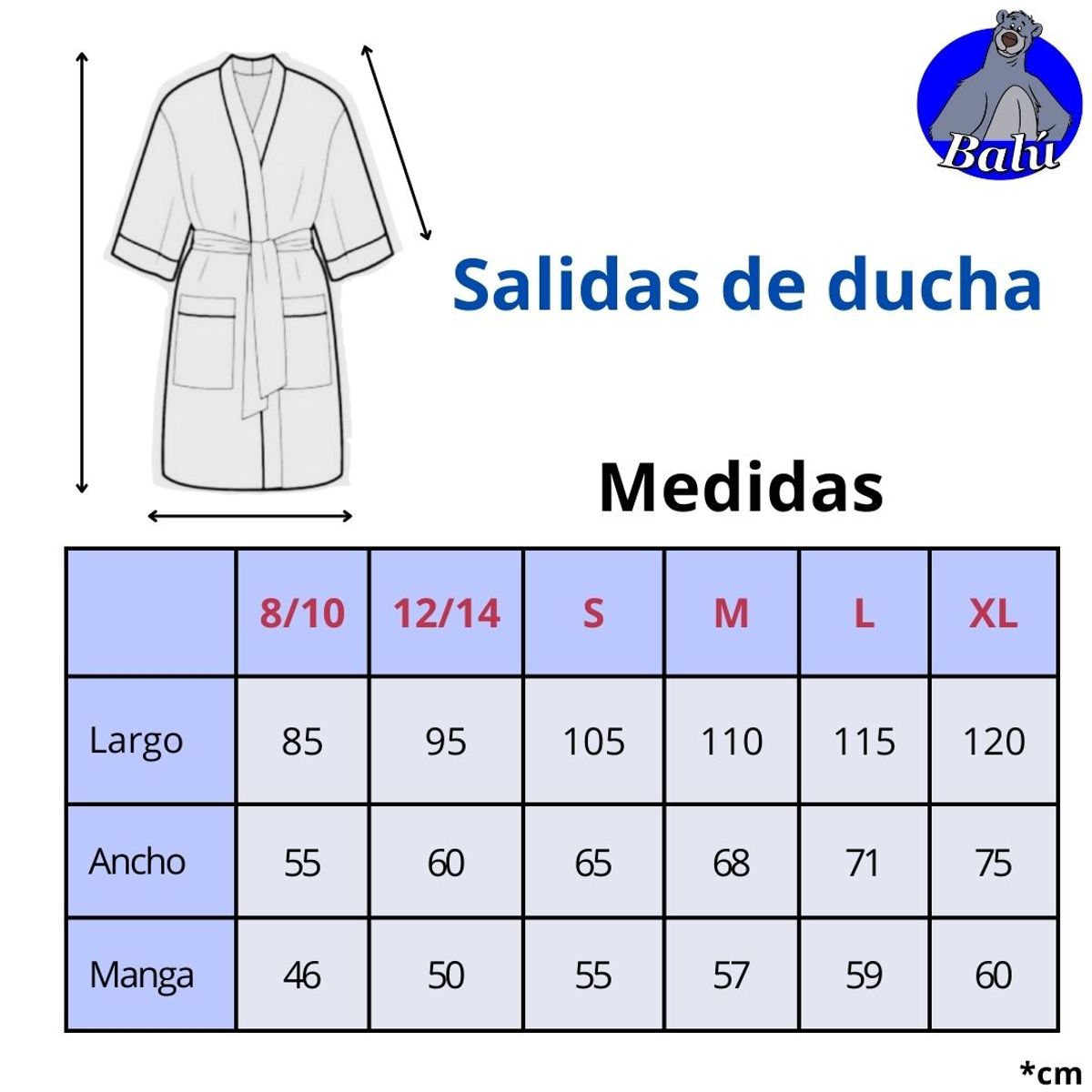 GENERICO - Bata de ducha en microfibra ultrafina