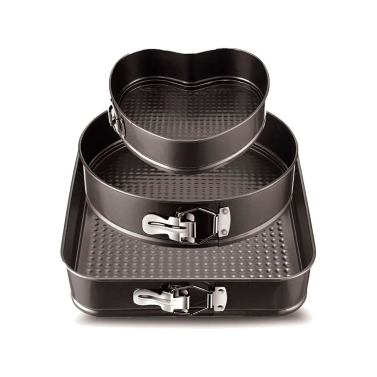 GENERICO - Set de Moldes para Repostería Antiadherente 3 Piezas