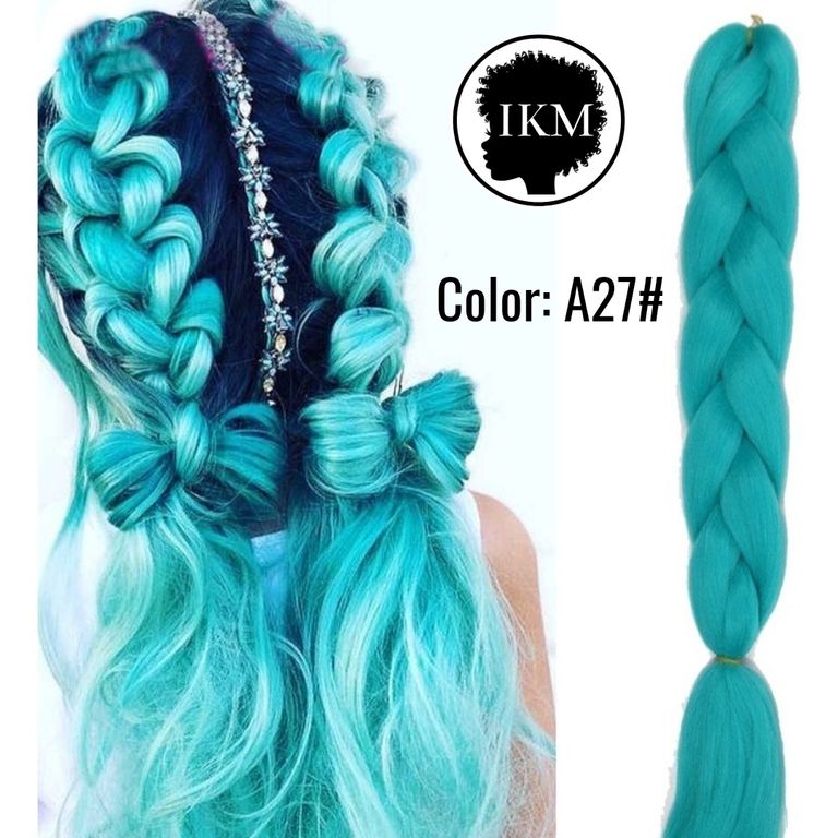 Kanekalon para Extensiones y Trenzas Africanas en Verde Turquesa ...